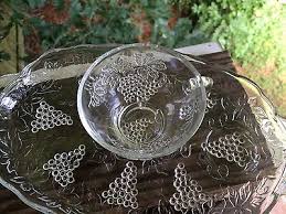 Vintage Clear Glass Serving Snack Tray