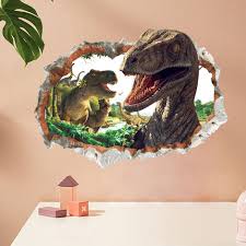 Broken Wall 3d Dinosaur Animal Wall