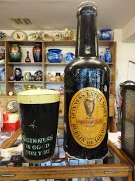 Large Vintage Guinness Bottle Glass