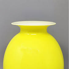 Vintage Yellow Murano Glass Vase By