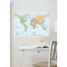 Dry Erase World Map Wall Decal