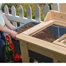 Outdoor Cypress Wooden Potting Table