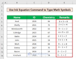 How To Type Math Symbols In Excel 3