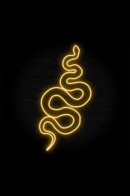 Yellow Retro Vaporwave Snake Icon By
