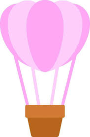 Hot Air Balloon Icon In Pink And Brown