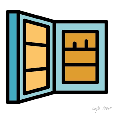 Open Refrigerator Door Icon Outline