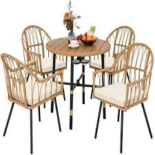 Outdoor Patio Wicker Dining Table Set