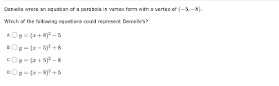 Equation Of A Parabola In Vertex Form