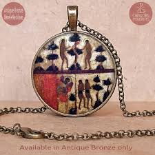 Adam And Eve Icon Pendant Necklace Or