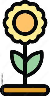 Garden Flower Icon Outline Garden