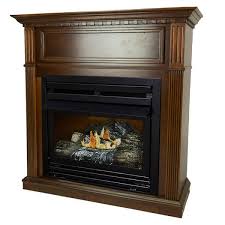 Pleasant Hearth 42 In Liquid Propane Intermediate Cherry Vent Free Fireplace System 27 500 Btu