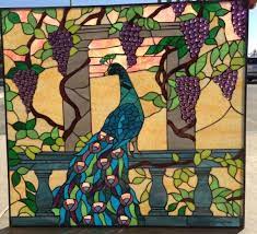 Grape Cer Leaded Stained Glass Window