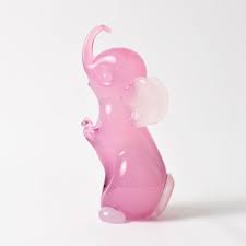 Pink Alabastro Glass Elephant Figurine