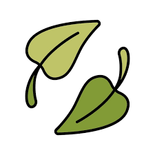 Green Leaves Line Icon Nature Plant