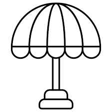 Outdoor Umbrella Generic Black Outline Icon