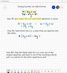 Solve Each System By Substitution X