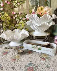 Milk Glass Bowl Hobnail Milk Glass