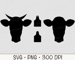 Bull Head With Tag Horn Cow Head Svg