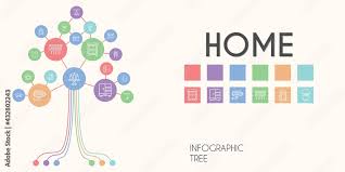 Home Vector Infographic Tree Line Icon