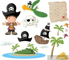 Wall Mural Cartoon Pirate Boy With