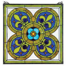 Quatrefoil Stained Glass Window Panel