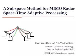 a subspace method for mimo radar space
