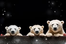 Polar Bears Border Copy Space