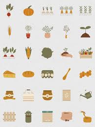 Farming Gardening Icon Set Hand Drawn