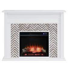Tiled Marble Electric Fireplace