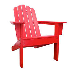 Luxeo Marina Red Poly Outdoor Patio Adirondack Chair And Table Set