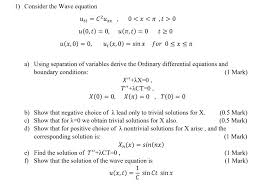 Consider The Wave Equation Ut T C 2 Uxx