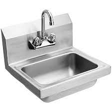 Wellfor 17 In Wall Mount Stainless Steel 1 Compartment Commercial Hand Wash Sink With Faucet Silver