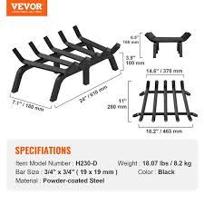 Vevor Fireplace Log Grate 24 Inch Heavy Duty Fireplace Grate With 6 Support Legs 3 4 Solid Powder Coated Steel Bars Log Firewood Burning Rack