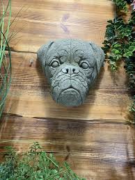 Stone Garden Boxer Dog Head Plaque