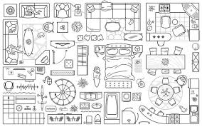 Floor Plan Icons Set Design Interior