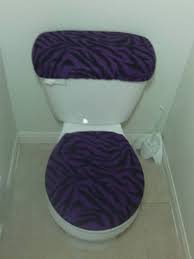 Zebra Print Fleece Fabric Toilet Seat