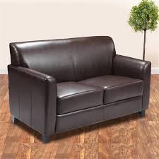 Aoibox 52 In W Leather 2 Seater Loveseat Sofa Brown