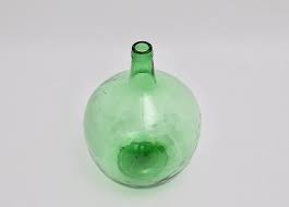 Green Glass Bottle Flower Vase From
