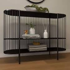 Open Wire Frame 2 Shelf Console Table