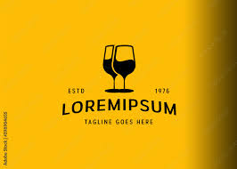Wine Glass Logo Design Vector