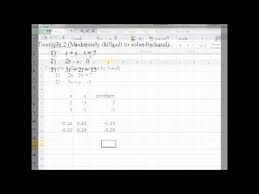 Excel Tutorial 06 Solving Simultaneous