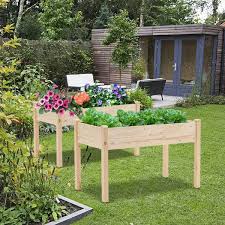 Suncrown 4 Ft Wood Raised Garden Bed