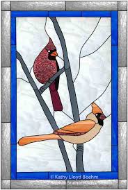 Stained Glass Cardinals Window