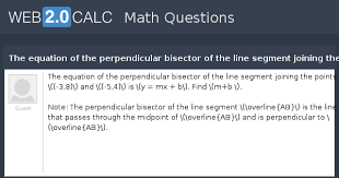 Equation Of The Perpendicular Bisector