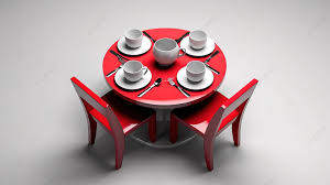 Red Monochrome Dinner Table Simplistic