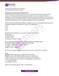 Class 10 Chemistry Worksheet On Chapter