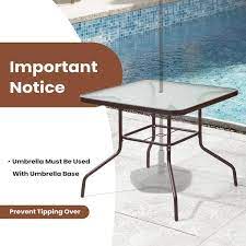 Square Metal Outdoor Dining Table