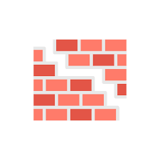 Red Brick Wall In White Background