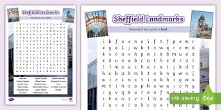 Sheffield Landmarks Word Search