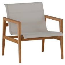 Natural Teak Wood Sling Canvas Seat